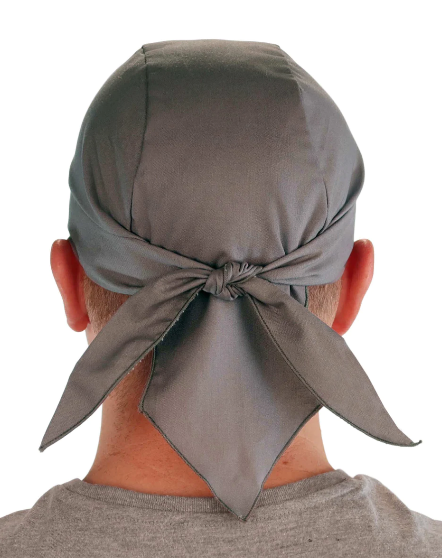 Solid Dark Grey Skull Cap Hat Bandana - Main Image