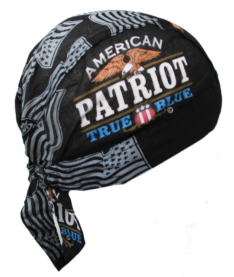 American Patriot True Blue Bandana Du Rag Headwrap Skull Cap