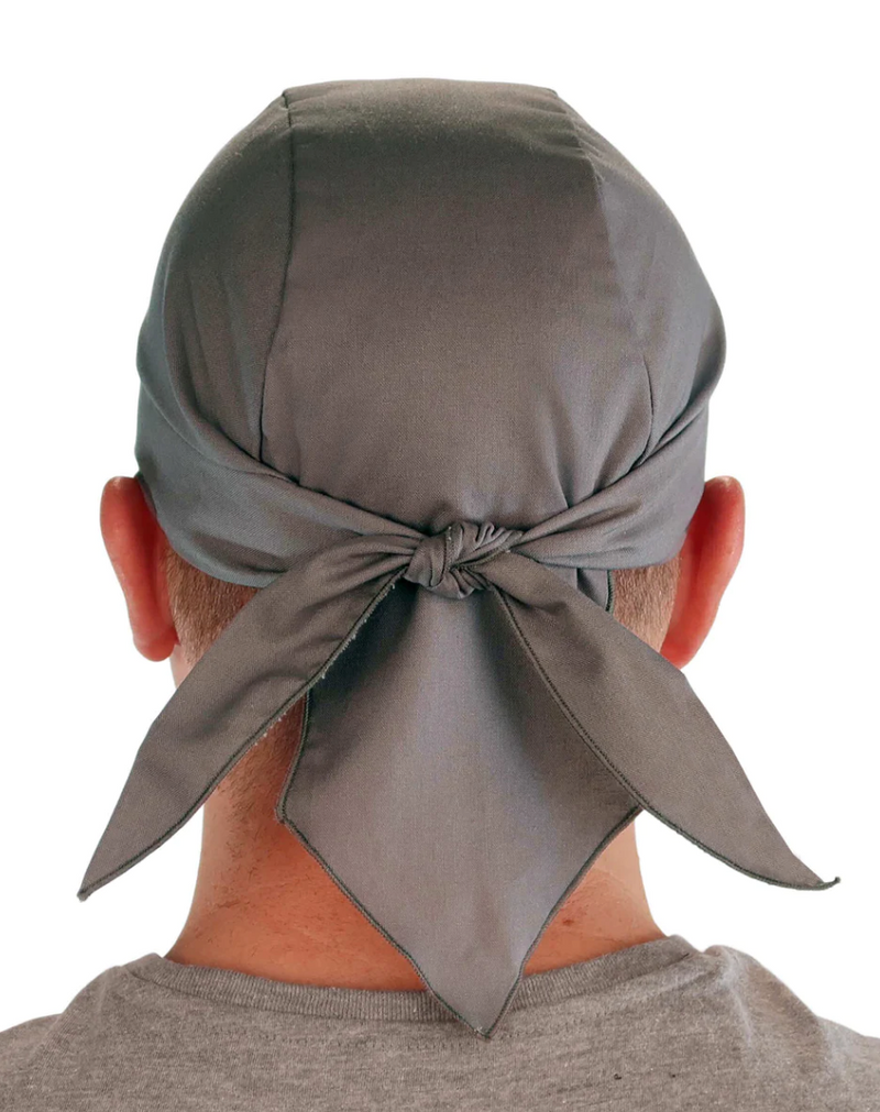 Adjustable Solid Grey Skull Cap Hat Bandana