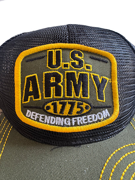 U.S Army 1775 Green Mesh Trucker Baseball Snapback Cap