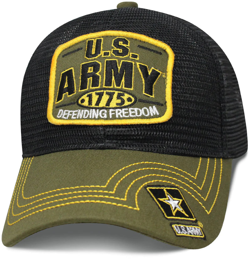 U.S Army 1775 Green Mesh Trucker Baseball Snapback Cap