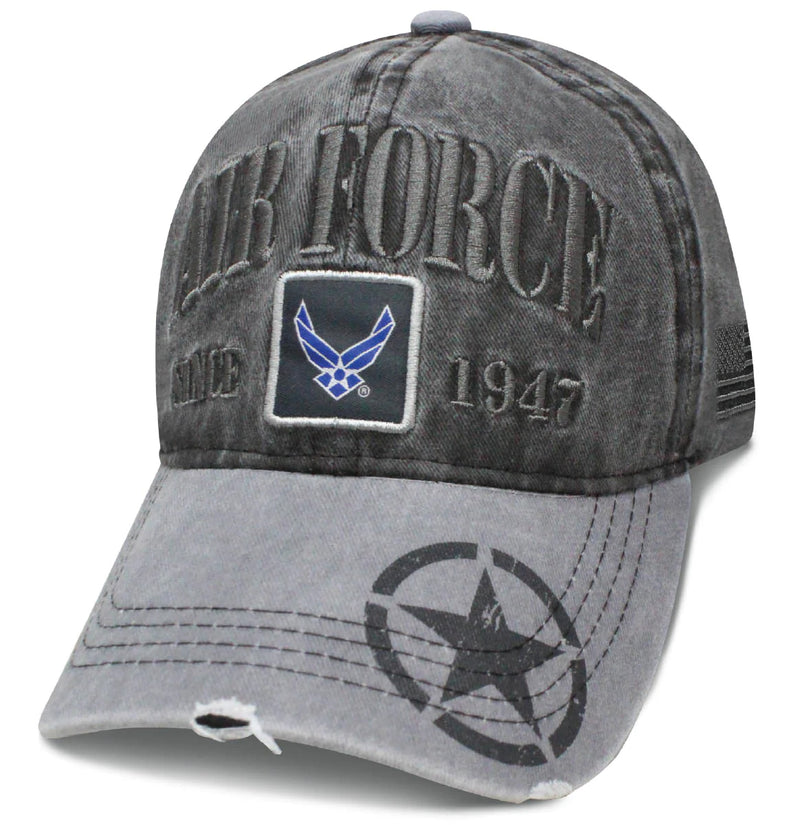 Air Force Zero Dark Unstructured Washed Soft Cotton Baseball Cap