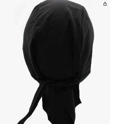 Black Cross Studded Skull Cap Head Wrap