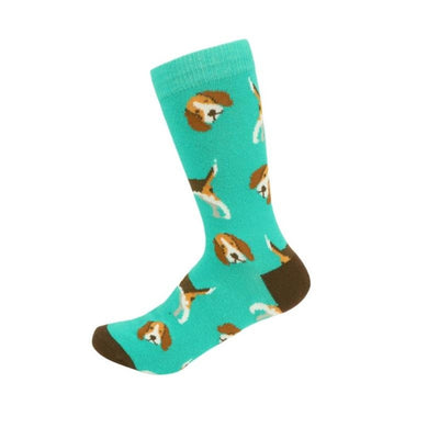Fun Seafoam Green Beagle Dog Socks