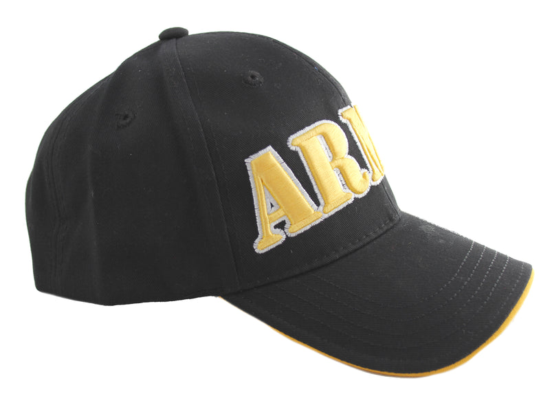 Black US Army 3D Veteran Baseball Cap Hat