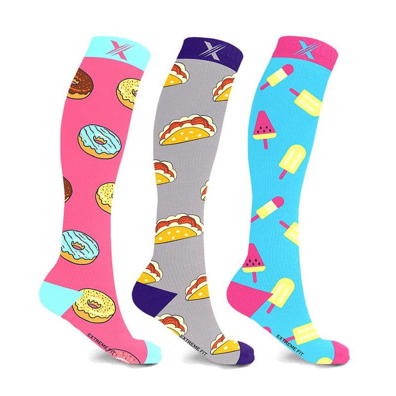 Junk Food Graduated Compression Socks (3 Pair) – Shop Urban Sass