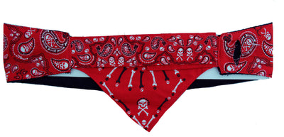 Paisley Red Skull & Cross Bones Chop Top Doo Wrap Bandana