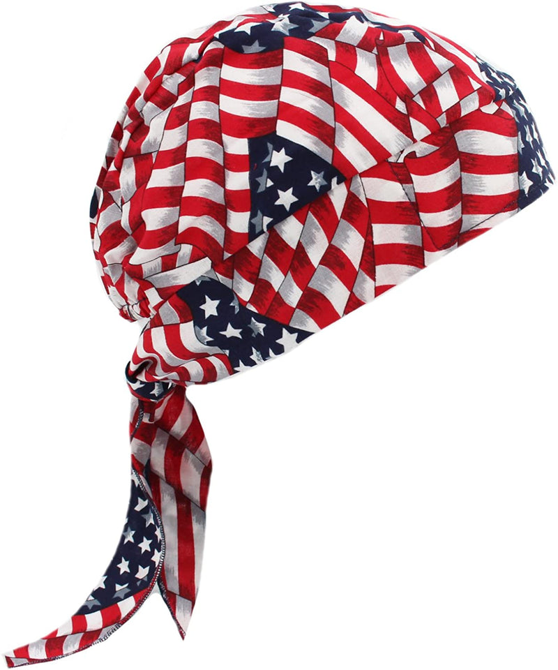 Stars & Stripes USA American Flag Skull Cap Hat