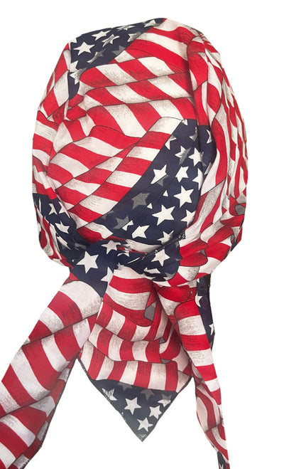 Stars & Stripes USA American Flag Skull Cap Hat