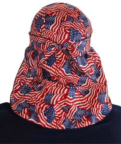 Flag Stars & Stripes Skull Cap Hat Bandana Tie & Full Neck Protection