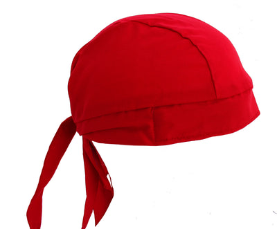 Adjustable Solid Red Skull Cap Hat Bandana