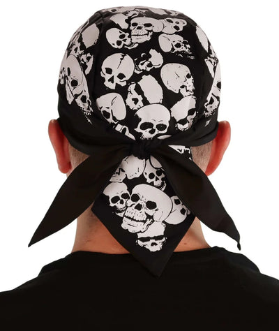 Crazy Black & White Skull Cap Hat Bandana