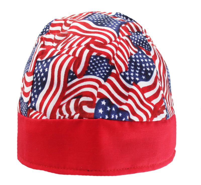 Set of 2 Stars & Stripes USA American Flag Skull Caps