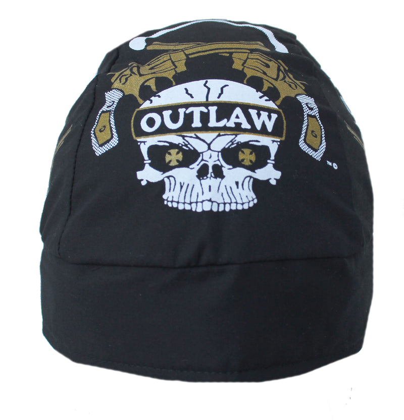 Gun Slinger Outlaw Black Du Rag Headwrap Skull Cap