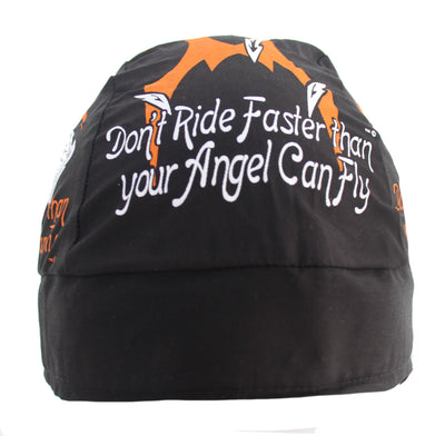 Don't Ride Faster Than Your Angel Can Fly Motorcycle Bandana Du Rag Headwrap Skull Cap