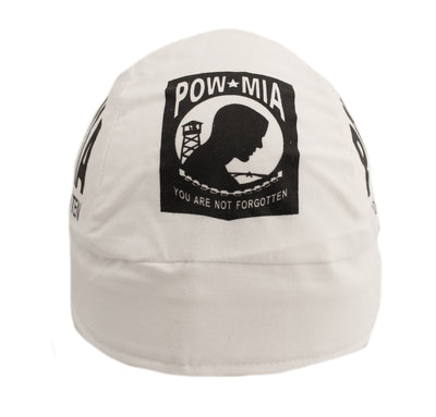 Black & White  POW MIA Military Skull Cap