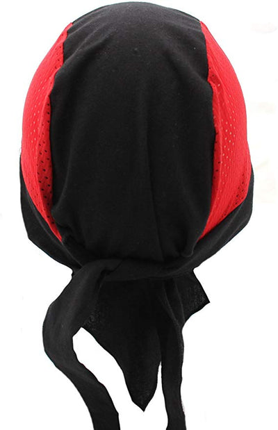 Cool Mesh Air Flow Red & Black Skull Cap Hat Bandana