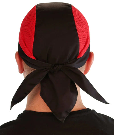 Cool Mesh Air Flow Red & Black Skull Cap Hat Bandana
