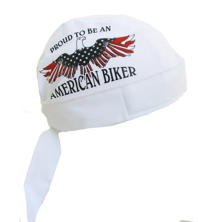 Proud American Biker USA Flag Eagle Skull Cap