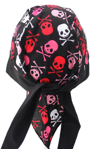 Ladies Skull & Crossbones Pink Biker Skull Cap
