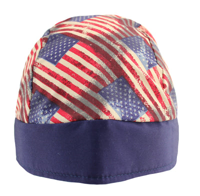 Vintage American Stars & Stripes Flag Skull Cap Hat Bandana