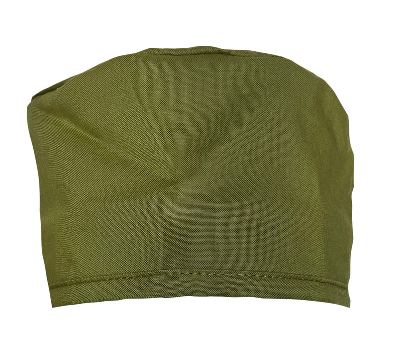 Solid Olive Army Green Scrub Cap Hat