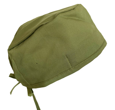 Solid Olive Army Green Scrub Cap Hat