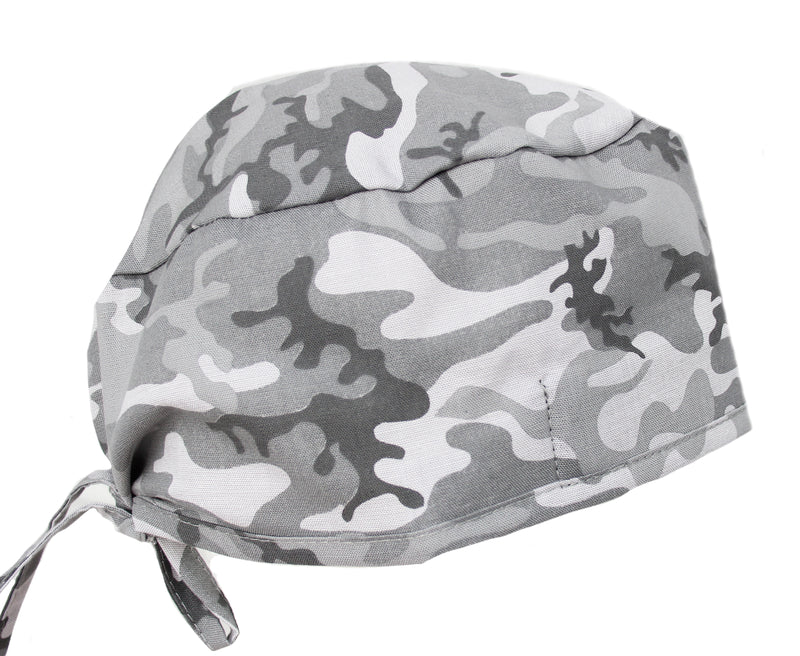 Military Grey Camo Camouflage Scrub Cap Hat