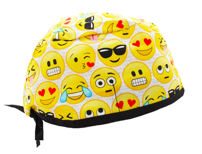 Yellow Happy Emoji Medical Scrub Cap