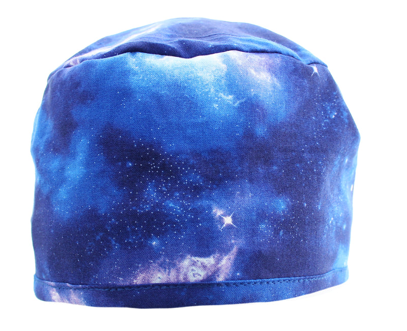Starry Sky Galaxy Blue Surgical Scrub Cap Hat