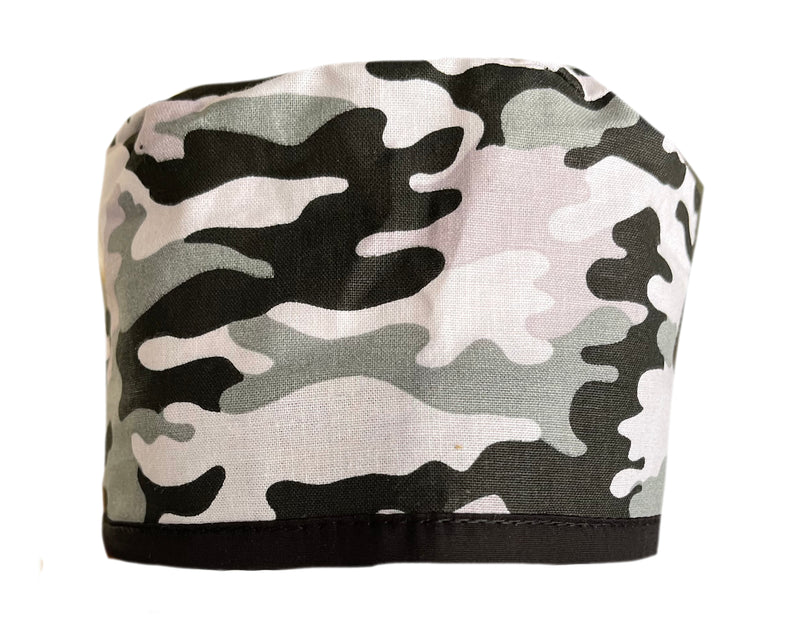 Military Black White & Grey Camo Scrub Cap Hat