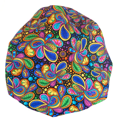 Banded Bouffant Colorful Paisley Scrub Cap Hat