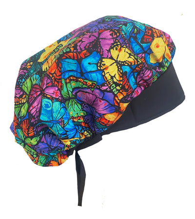 Banded Bouffant Butterfly Mania Scrub Cap Hat