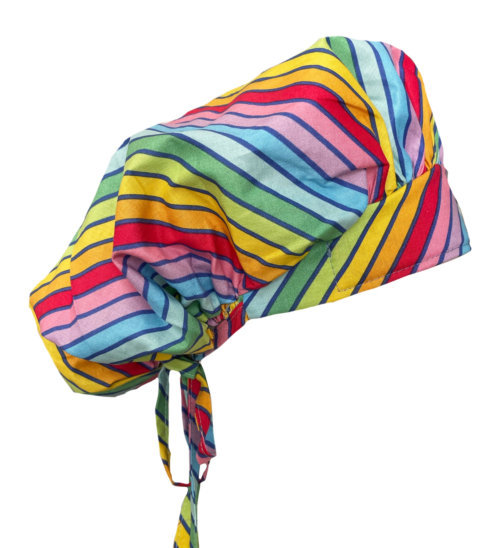 Banded Bouffant Rainbow Colorful Stripe Scrub Cap Hat – Shop Urban Sass