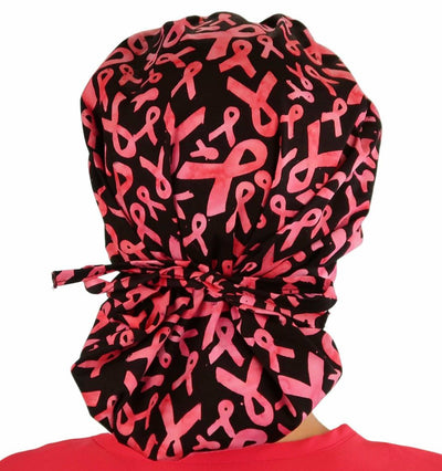 Banded Bouffant Pink Ribbons of Hope Cancer Awareness Scrub Cap