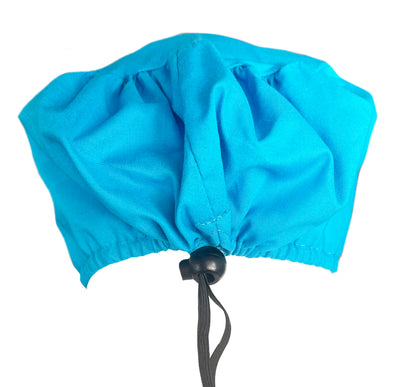 Easy Cord Lock Bouffant Solid Turquoise Scrub Cap Hat