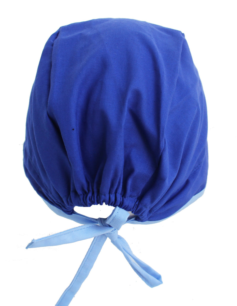 Solid Royal Blue / Light Blue Surgical Scrub Cap Hat
