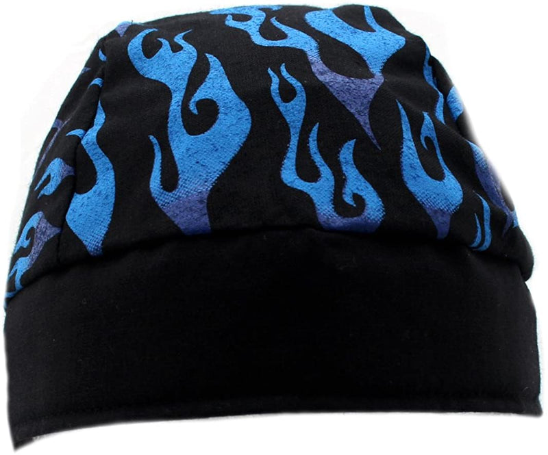 Blue Flame Skull Cap Hat Bandana