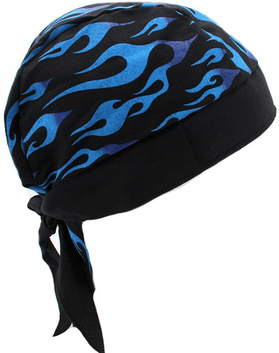 Blue Flame Skull Cap Hat Bandana