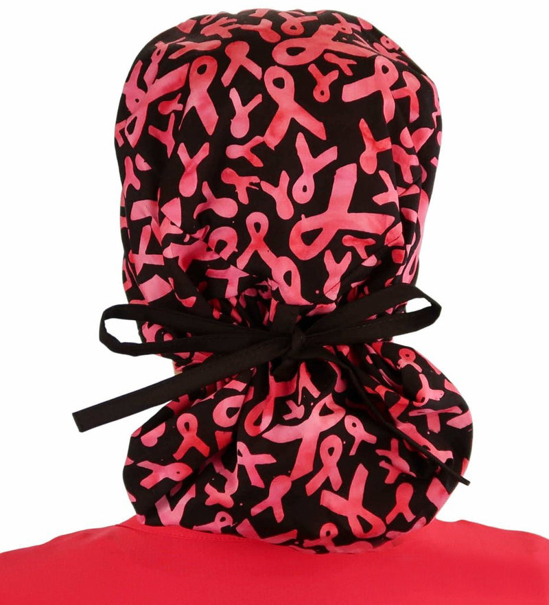 Extra Room Bouffant Pink Ribbons of Hope Cancer Awareness Scrub Cap