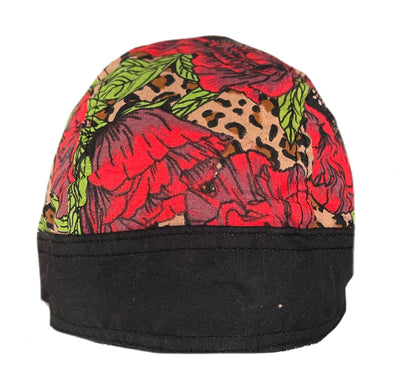 Danbanna Cheetah & Roses Skull Cap Head Wrap
