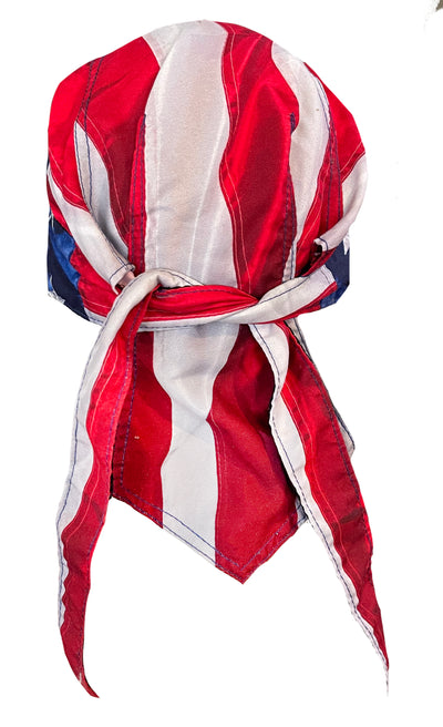 USA American Stars & Stripes USA Flag Skull Durag Cap Bandana Red