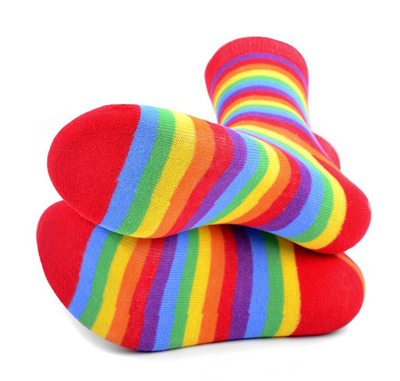 Women's Colorful Rainbow Stripe Crew Socks