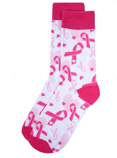 Women's Breast Cancer Pink Ribbon Novelty Socks