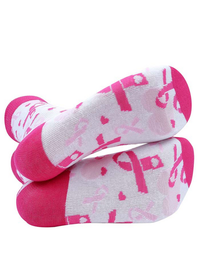 Women's Breast Cancer Pink Ribbon Novelty Socks