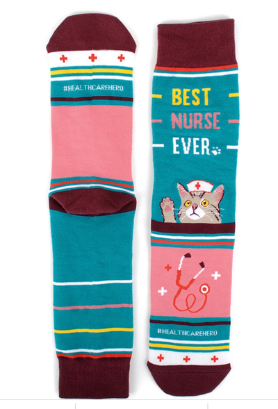 Heath Care Heroes Best Nurse Cat Casual Socks