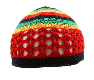 Rasta Reggae Crochet Knit Beanie Cap