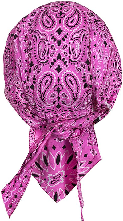 Danbanna Paisley Fuchsia Pink Skull Cap Bandana Style