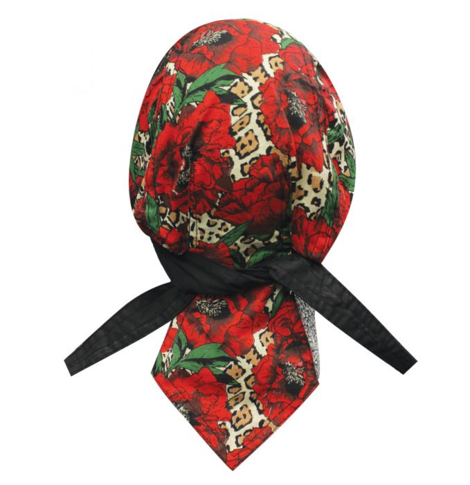 Danbanna Cheetah & Roses Skull Cap Head Wrap