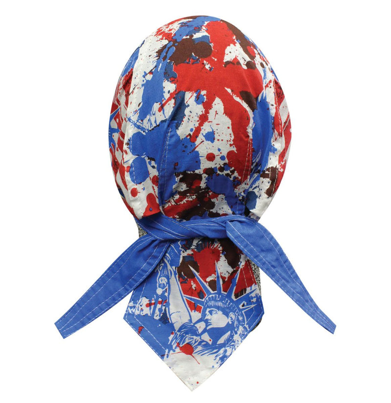 Red White & Blue Dripping Liberty USA Skull Durag Cap